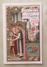 Antique 1897 Chocolate Aiguebelle PP Trappistes Miniature Pocket Calendar picture