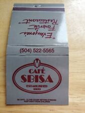 Vintage Cafe Sbisa matchbook Unstruck New Orleans LA picture