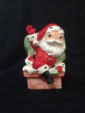 Vintage Christmas Santa Claus Chimney Planter Jolly St Nick Figure 5 1/2 x3 1/2 picture