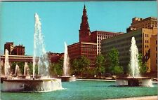 Cleveland OH-Ohio, Fountains, Scenic View, Vintage Postcard picture