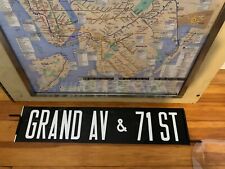 NY NYC BUS ROLL SIGN SECTION GRAND AVENUE 71 STREET BROOKLYN QUEENS NAVY YARD picture