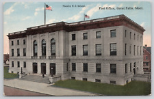 Great Falls Montana Post Office Posted 1915 Divided Back Postcard picture
