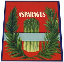 Stock # 699 **AN ORIGINAL 1930s ASPARAGUS CRATE LABEL** wreath picture