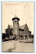 1908 High School Building Bloomington Illinois IL Posted Antique Postcard picture