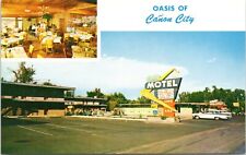 Canon City CO CARL'S MOTEL Diner Cafe 1950s Classic Cars Colorado Postcard P89 picture