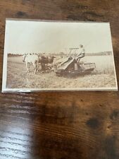 Horse Drawn McCormick Reaper/ Binder Antique Real Photo Postcard Rare One Here picture