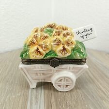 Hallmark Flower Cart Trinket Box Approximately 2.5