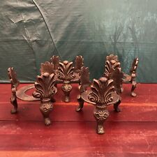 VTG Gothic/Rustic Style CAST IRON Footed Tabletop Pillar Candle Stands Set Of 4 picture
