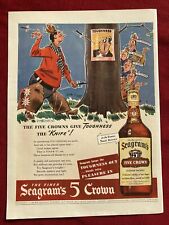 Seagram’s Five Crown Whiskey “The Knife”1940’s Print Ad - Great To Frame picture