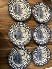 1977 Queen Elizabeth silver jubilee plates, blue and white, 9 1/2 inches long. picture