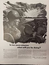 Citizens Service Corps 1943 Fortune Mag WW2 Print Ad ARMY War Planes Explosions picture