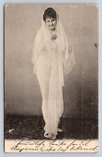 c1904 The Beautiful Lorraine Dressed in White Veil ANTIQUE Postcard 1176 picture