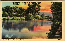 Reno NV-Nevada, Beautiful Truckee River, Scenic, Vintage Postcard picture