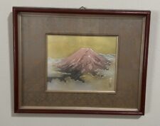 Vintage Japanese Chokin Art Signed Mt. Fuji Framed Wall Home Decor picture