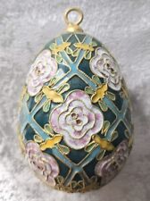 Vintage Cloisonne Enamel & Gold Egg Ornament 4