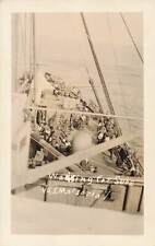 1930s RPPC U.S.S. Matsonia Waiting for Subs Real Photo Postcard Military Hawaii picture