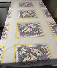 Vintage Tablecloth Startex Lavender Yellow Daisy Daisies Cutter? 60