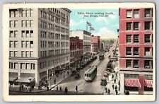 postcard Antique 1924 Fifth Street Looking North San Diego California B8 picture