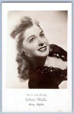 1930-40's RPPC GLORIA WALLIS SONG STYLIST GLAMOUR SHOT SWEET & LOVELY POSTCARD picture
