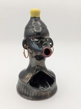 Vintage 50's African Woman Ceramic Ashtray picture