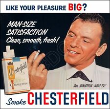 1950's Frank Sinatra Chesterfield Store Counter Standup Sign Reprint picture