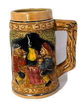 Vintage Stein Beer Mug Made in Japan German Style Two Friends Drinking, 1950s picture