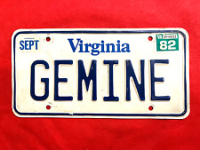 Virginia License Plate GEMINE .... Expired / Crafts / Collect / Specialty picture