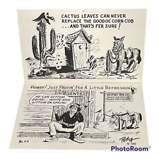 2 Vintage Comic Postcard Lot BOB PETLEY Cowboy Cartoonist #5a #6 picture