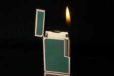 ST Dupont Vintage Lighter Ligne Large Rare Gold Lacquer Green  No/Box #st40 picture