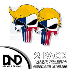 Trump Skull - Texas Decal Republican Right Wing Sticker 2 Pack TX picture