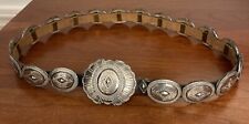 Vintage Miki Ortegas New Mex. Sterl. Concho Belt 35” 260 Grams Including Strap, picture