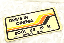 Vtg 1970s DRIVE IN CINEMA Movie THEATER SIGN- License Plate 8001 US 19 Florida picture