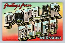 Poplar Bluff, MO-Missouri, LARGE LETTER Greeting, Vintage Postcard picture