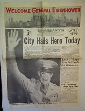 June 19 1945 IKE Newspaper Clippings - New York Honors Hero General picture
