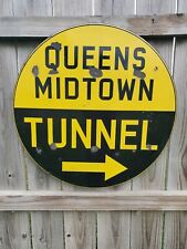 1940 Porcelain SSP Queens Midtown Tunnel HOLY GRAIL Manhattan New York SIGN NYC picture
