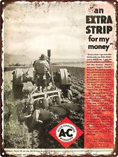 1932 ALLIS CHALMERS ALL CROP TRACTOR Man Cave Metal Sign Repro 9x12