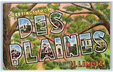 Des Plaines, IL Postcard-  LARGE LETTER GREETINGS FROM DES PLAINES picture