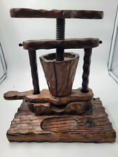 Antique Primitive Cheese Press Wooden Made In Spain picture