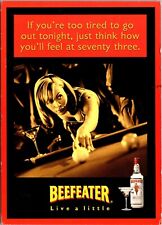 Beefeater Gin Advertisement Live A Little Woman Shooting Pool Postcard G898 picture