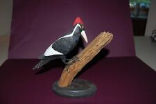 Vintage Hand Carved woodpecker bird Signed K L BLAIR 2008 Great Detail Wood Base picture