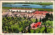 Miami FL-Florida, Aerial Miami Jockey Club Race Course c1936 Vintage Postcard picture