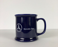 Mercedes Benz Coffee Mug Dark Blue Ceramic Brand Logo Spell Out Glossy picture