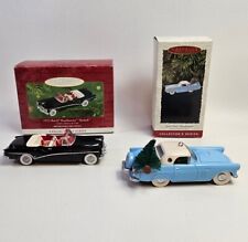 2 Hallmark Ornaments- Classic American Cars - Buick Skylark & Ford Thunderbird picture