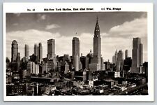 Vintage Postcard NY NYC Skyline RPPC Aerial View Mid NY East 42nd Street ~11758 picture