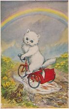 A Splash In A Puddle Molly Brett Cat Tricycle Anthropomorphic Postcard Unused picture