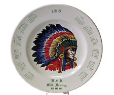 Vintage 1909 Calendar Plate Native American H&H Milk Hauling Ray And Bud 10.25