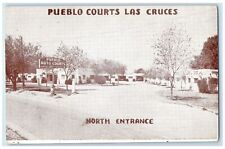 1946 Pueblo Auto Courts Exterior Las Cruces New Mexico NM Posted Trees Postcard picture