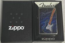 ZIPPO 2016 FENDER GUITAR BRUSHED CHROME LIGHTER SEALED IN BOX 8F picture