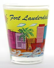 Fort Lauderdale Florida Yellow Handpainted Shot Glass picture