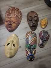 african tribal wall wooden masks picture